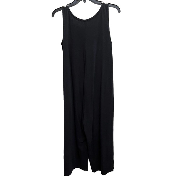 Eileen Fisher Cozy Brushed Terry Hug Wide Leg Crop Jumpsuit Size XS Black - Picture 11 of 11